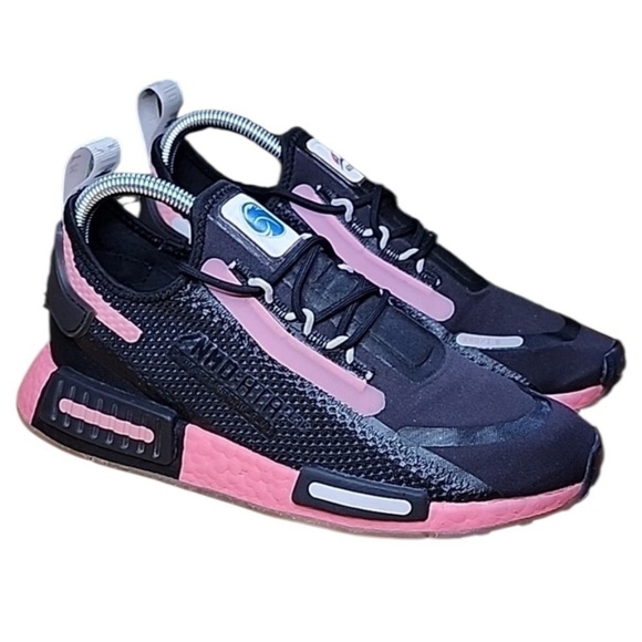 Adidas NMD R1 Spectoo NASA Black & Pink Running Sneakers Women's Size 7 - Picture 1 of 7